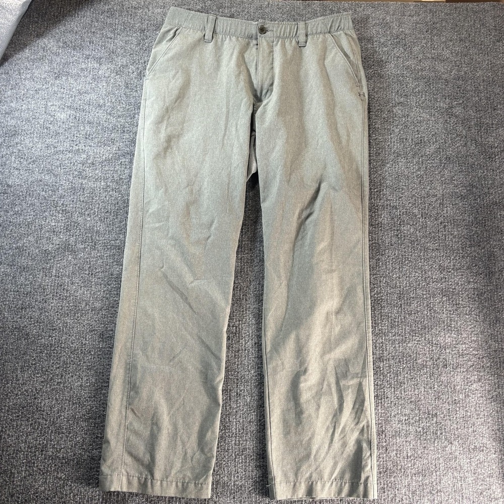 Under Armour Pants‎ Mens 36x32 Gray Khakis Chino Golf Casual Flat Front Zip Fly
